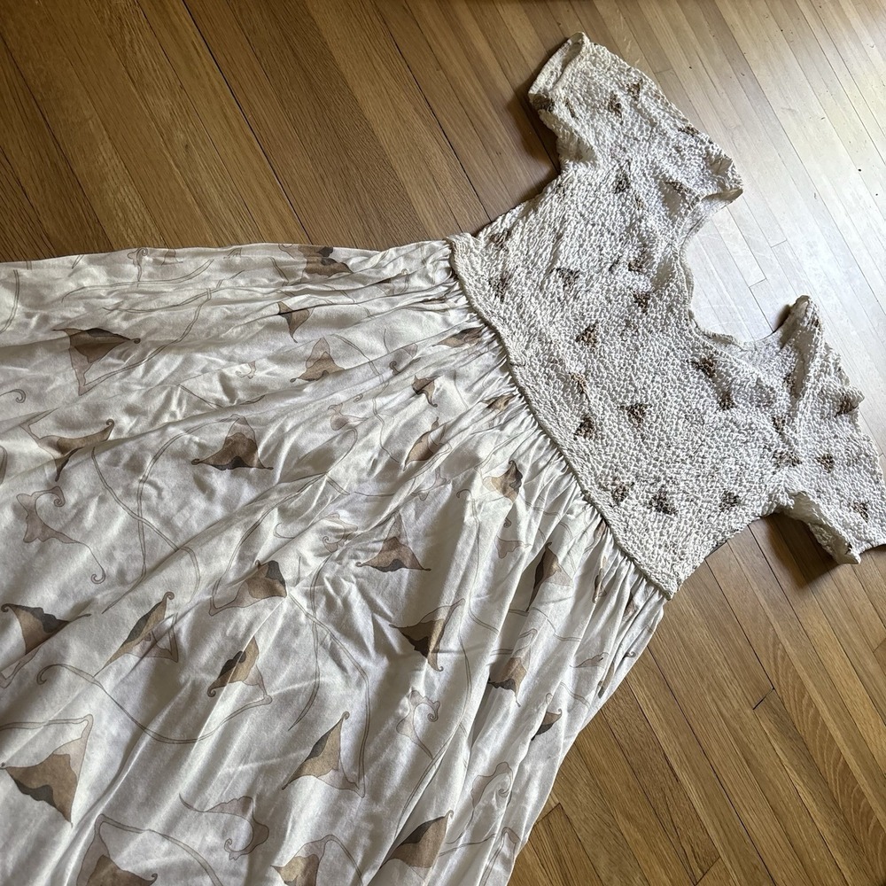 Vintage Pipe Dreams Maxi Dress Womens S/M? Made USA Festival Boho Earthy Stretch